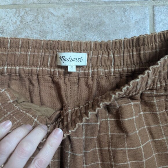 Madewell High Rise Brown Plaid Pant Size S - Picture 4 of 6